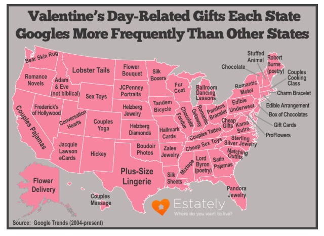 From Lord Byron to lobster tails: Valentine’s searches surprise